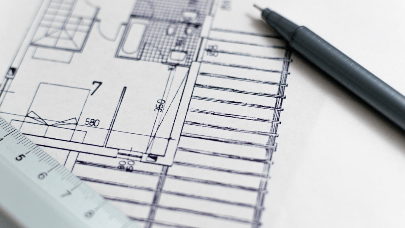 Architectural plans showing housing design and measurements, representing planning reform and housing supply challenges in Australia